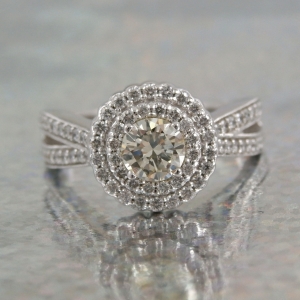 Double halo diamond ring