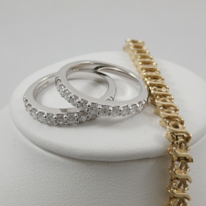 2 eternity bands made from 1 tennis bracelet